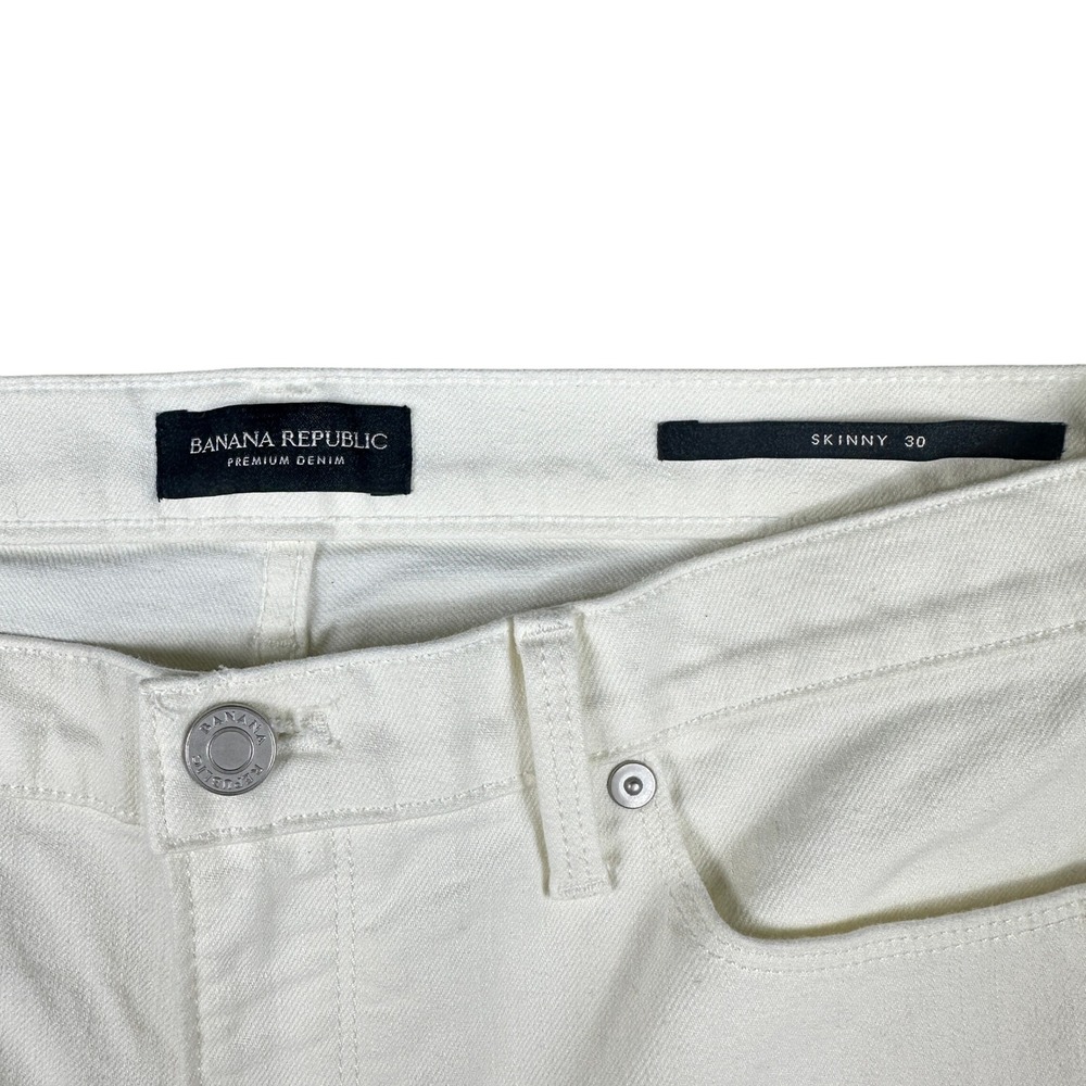 Banana Republic Premium Denim Skinny Jeans White Women 30 Light Academia Chic